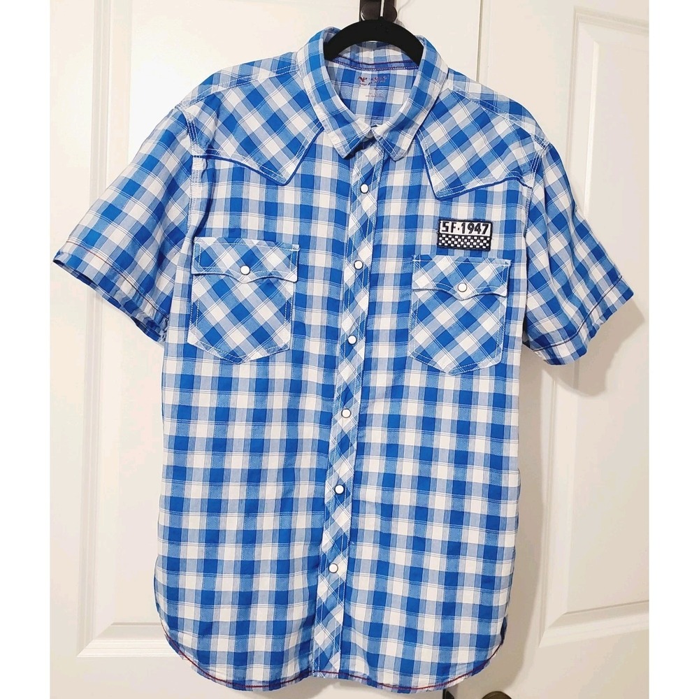 Men's Arizona Jean Co. Short Sleeve Western Snap Shirt  1968 Del Mar Size XL